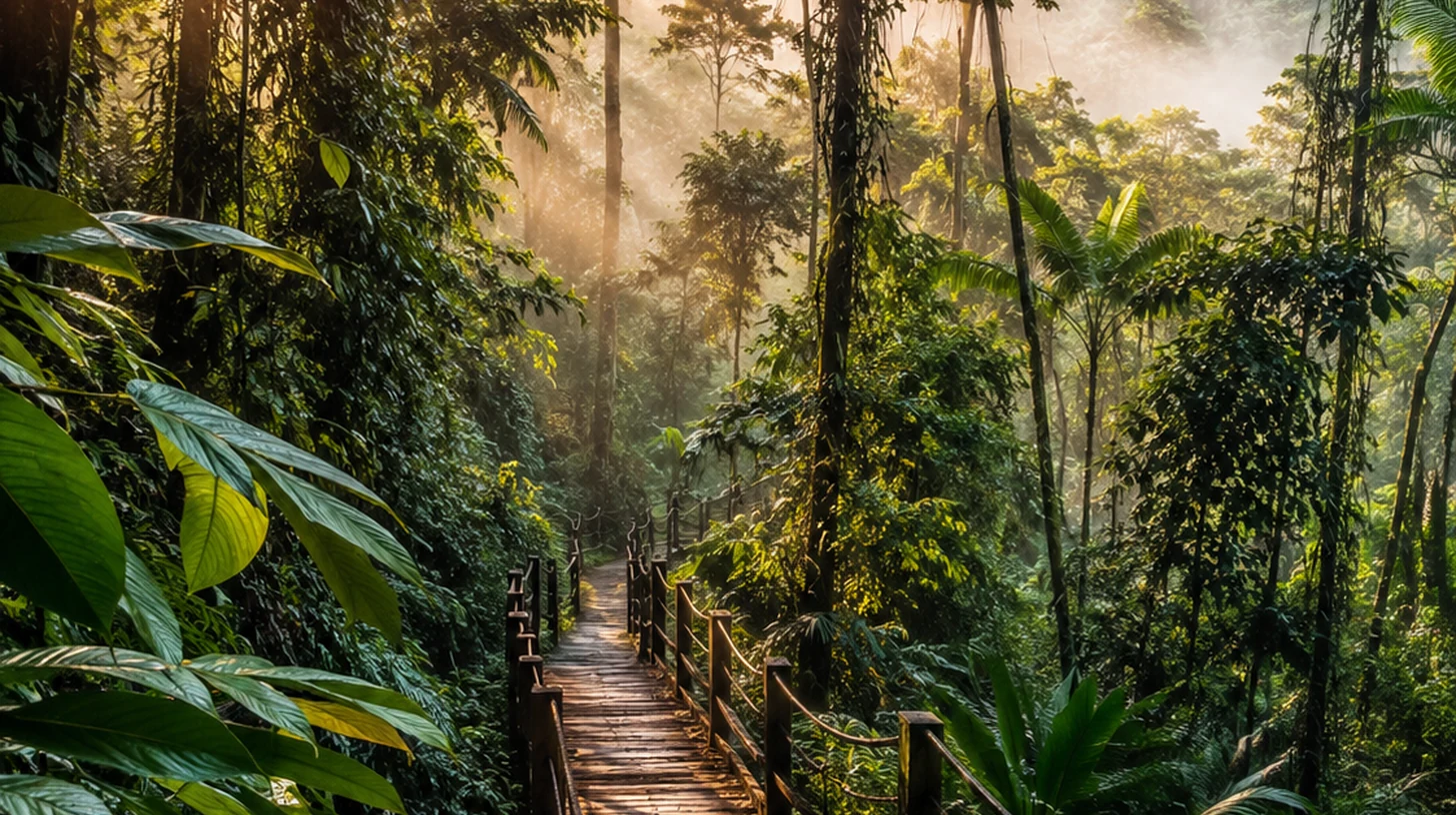 Pinterest-style Borneo orangutan trail experience image